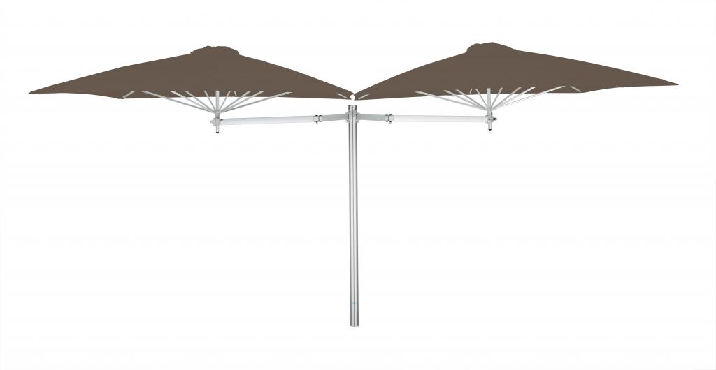Parasol 1 mat et 3 parasols (3 bras 2m + 3 armatures + 3 toiles) Paraflex Evolution UMBROSA